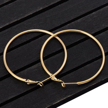 40mm 60mm 70mm 80mm Exaggerate Big Smooth Circle Hoop Earrings Brincos Simple Party Round Loop Earrings for Women Jewelry daiiibabyyy